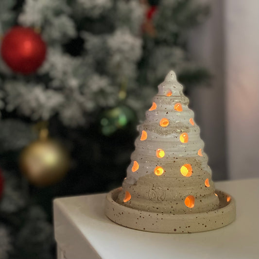 White Christmas Tree - Small inc saucer